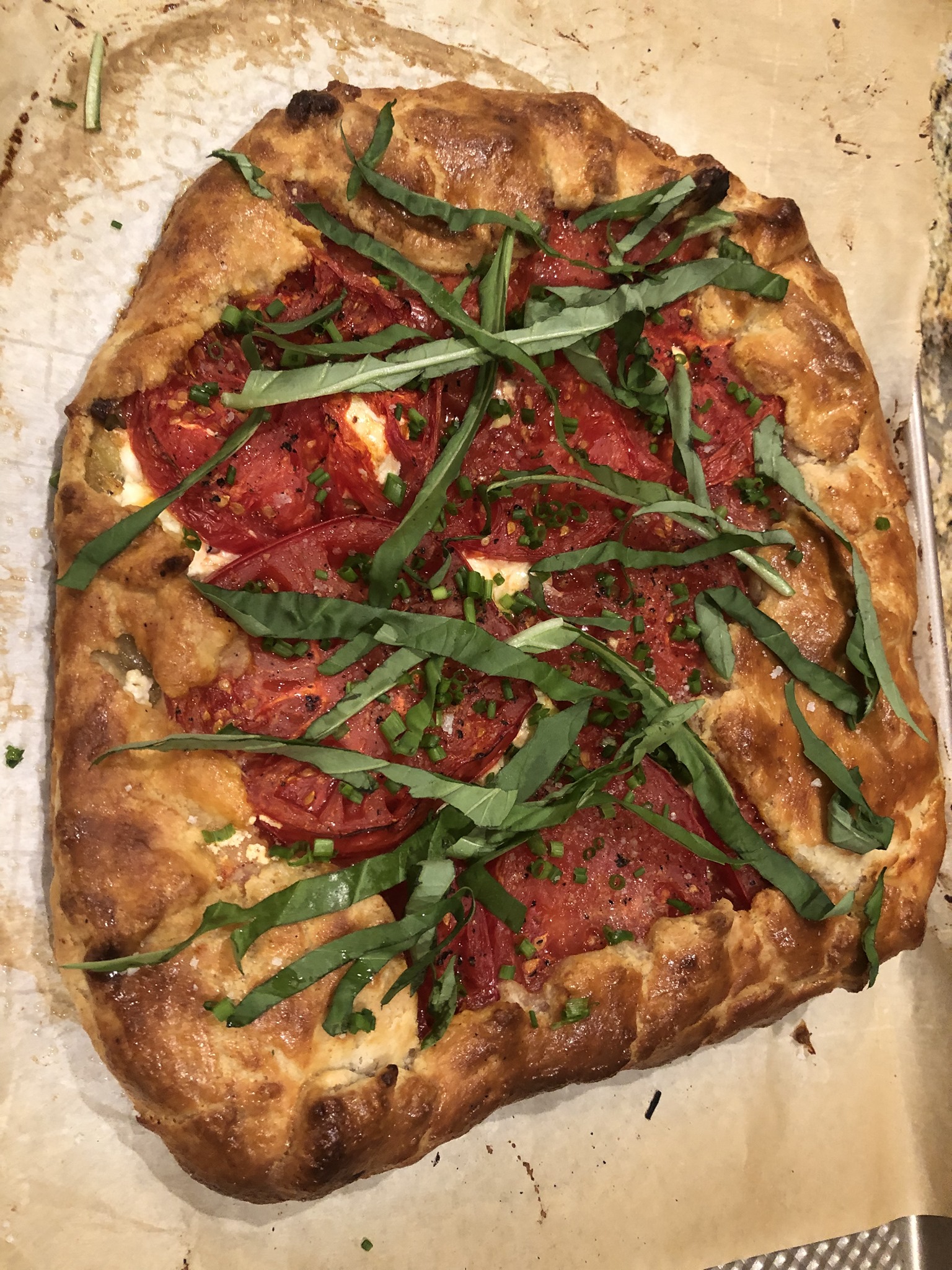 Tomato Leek and Goat Cheese Crostata (er eghm, galette?) Bridget's