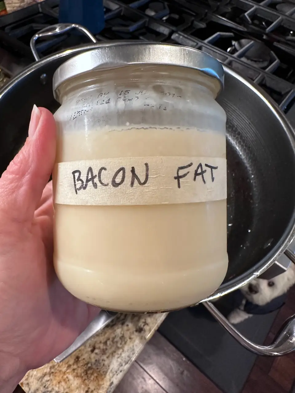 Jar of bacon fat