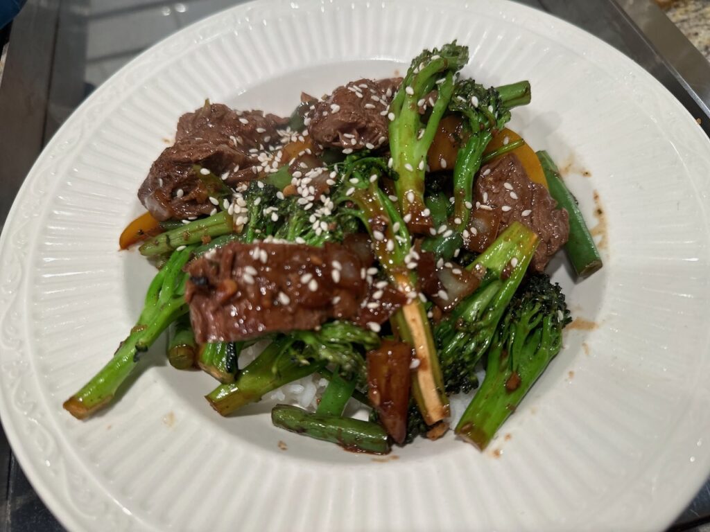 Beef and Broccoli Stir Fry - served 