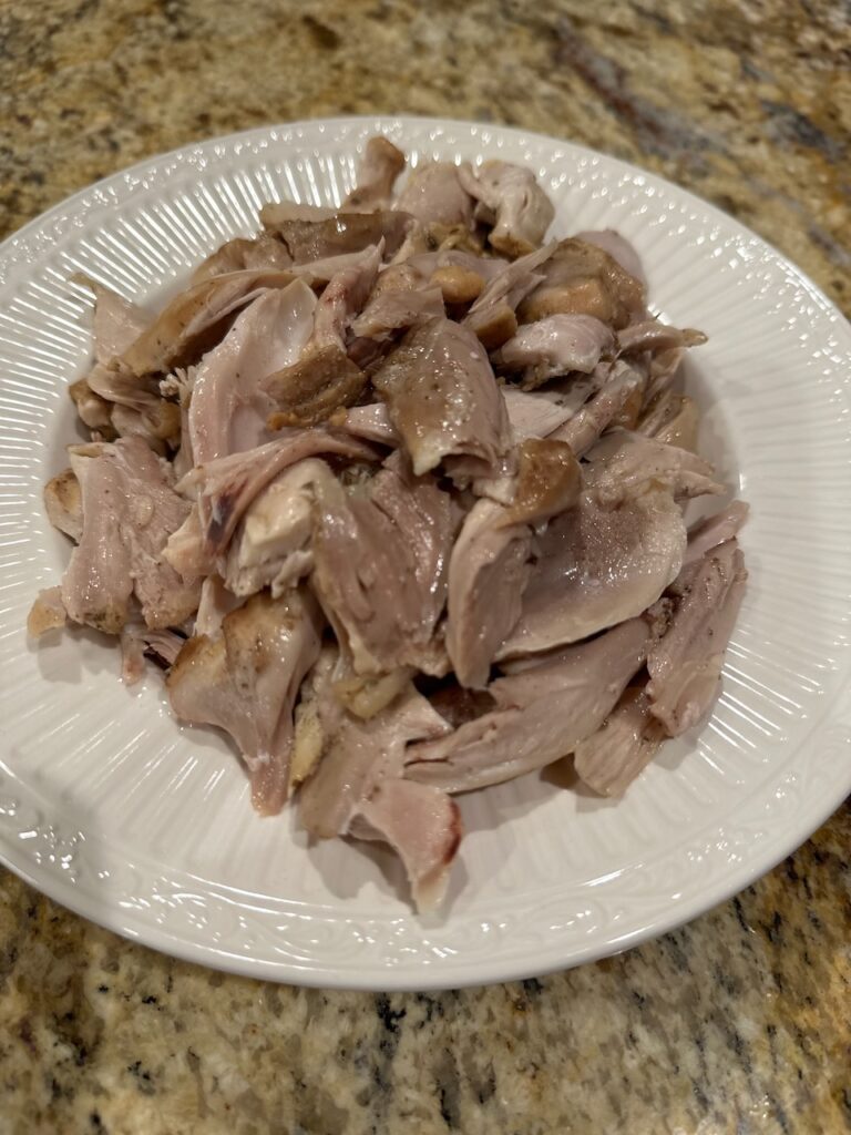 Two pounds of pulled chicken off my most recent costco chicken