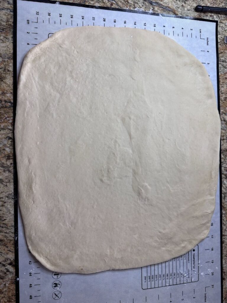 dough rolled out - approx 16X 16