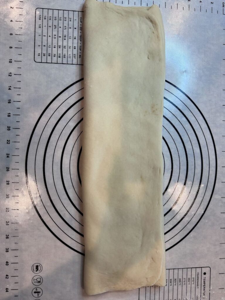 Dough folded in thirds 