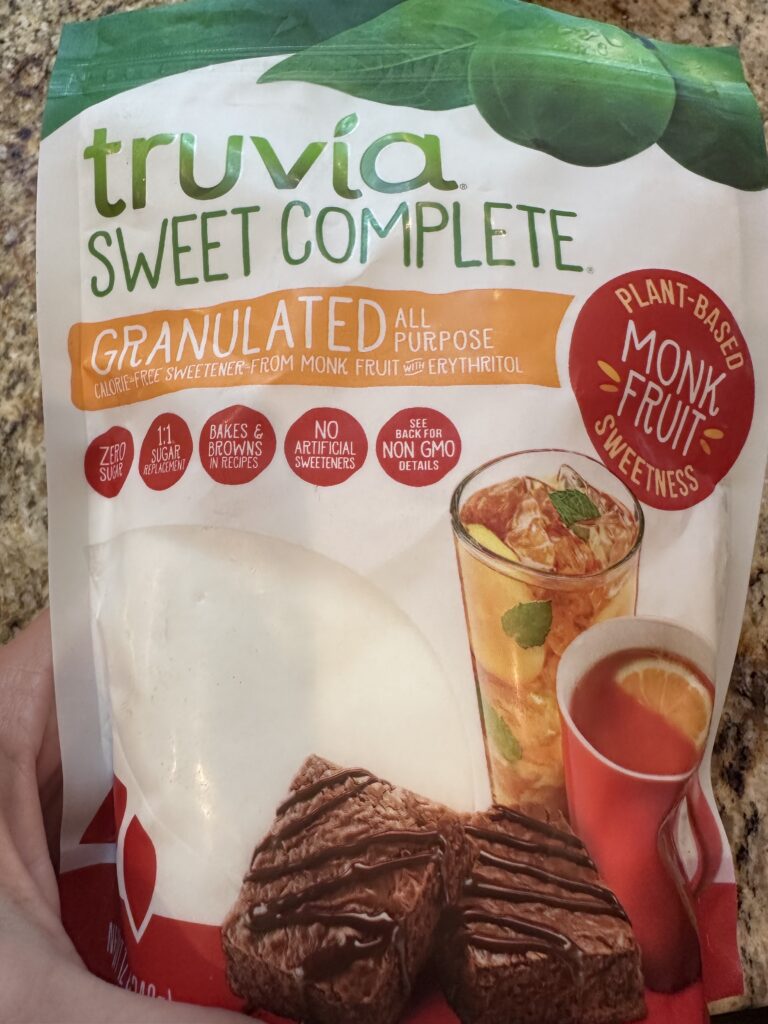 Can use Truvia - sweetener substitute in the place of sugar 