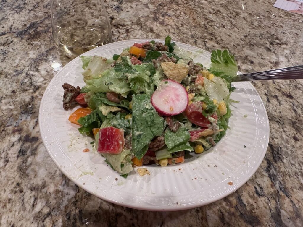 Easy, delicious and filling Taco Salad Tossed.