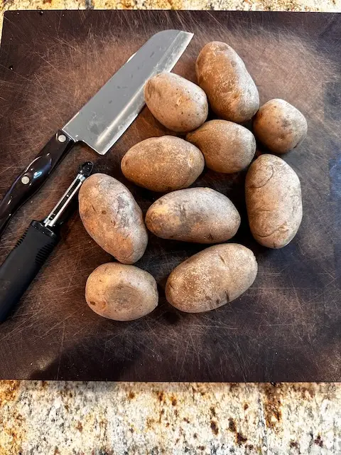 Getting Ready to Chop a BUNCH of Potatoes 