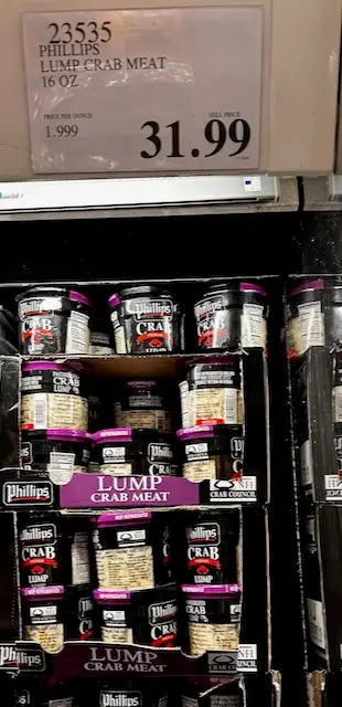 Costco Lump Crab $31.99 a lb.  