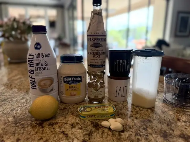 Ingredients for the dressing - out and getting ready to be Salad Dressing !